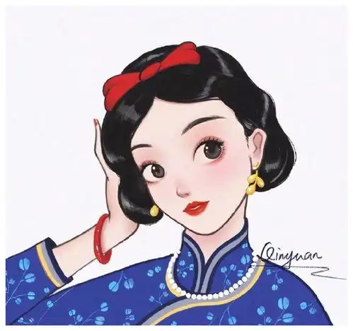 旗袍风的迪士尼公主,花木兰少女感十足,最美还是贝儿的大眼睛