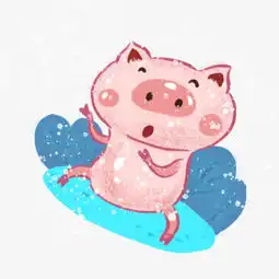 猪年跳舞的小猪蓝色手绘插画卡通猪宝宝png图片素材其他格式下载动漫人物大全