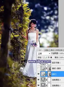 在ps中将树林婚片打造梦幻的橙色逆光效果的方法技巧2