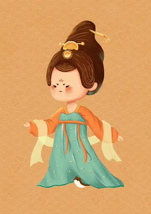 唐朝仕女手绘