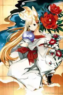 动漫狐狸少女图片拿扇子