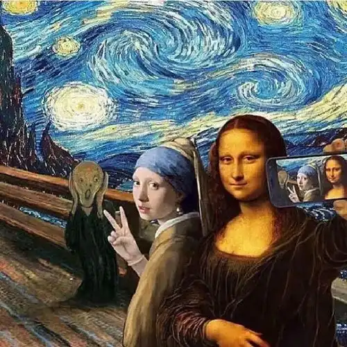 自从有了手机名画再也不淡定了