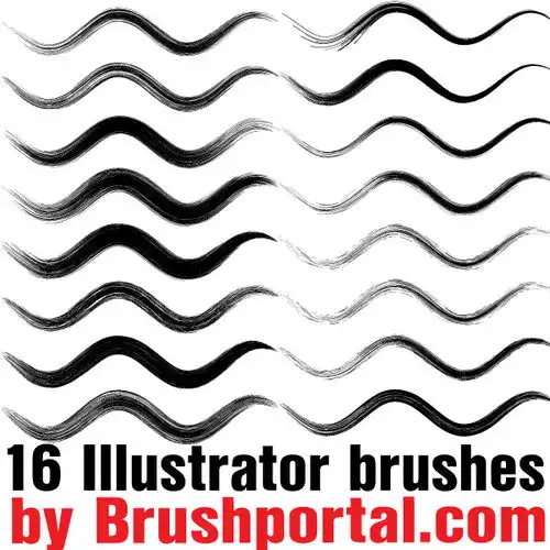 16种免费的画笔笔触效果illustrator笔刷素材免费下载
