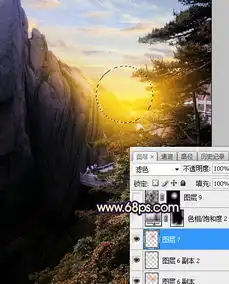 photoshop给风景图片加上大气的霞光调色教程