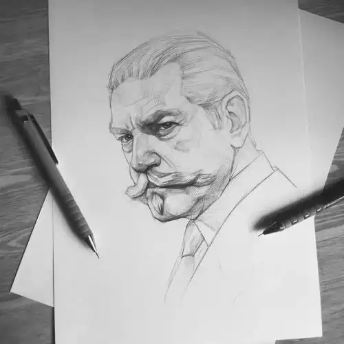 这组素描速写人物,排线整齐结构到位造型形象