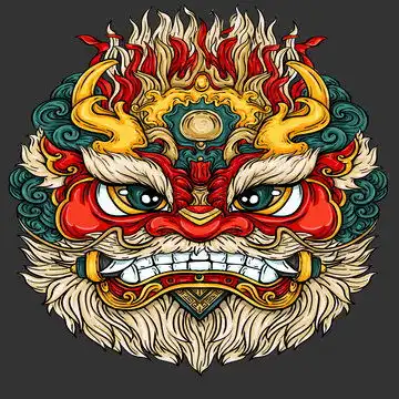 龙年国潮插画设计模板下载节日素材素材下的春节设计模板
