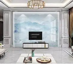 现代简约高山流水海纳百川瀑布大理石纹图片素材效果图下载