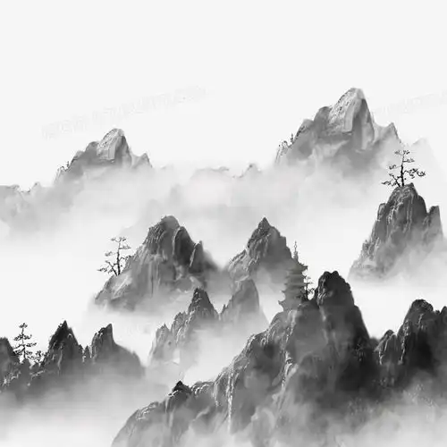 水墨风中国风元素创意山水png图片素材免费下载psd格式30003000像素熊猫办公