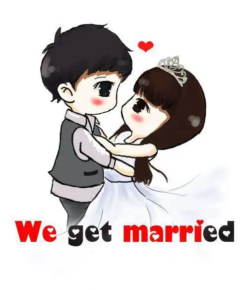 想要穿着婚纱的卡通情侣头像谁有呢