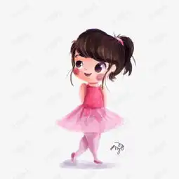 可爱的手绘芭蕾舞女孩插画免抠素材图片免费下载高清png千库网图片编号9504895