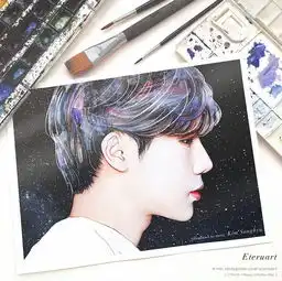 台湾画师画用手绘追星画技太牛b