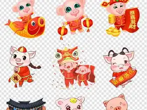 手绘卡通猪年素材可爱小猪春节2019新年图片模板下载168.03mb元旦丨春节丨元宵大全