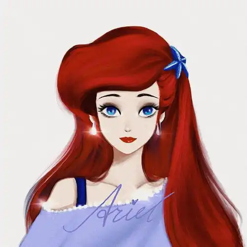 当迪士尼公主拍起证件照,艾莎变得乖巧可爱,爱丽儿的头发太亮眼