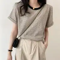 复古港味半袖t恤女装2018春夏装新款半高领短袖打底ins超火的上衣多少钱