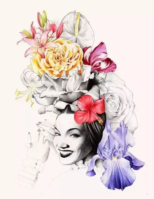 一组时尚线稿插画
