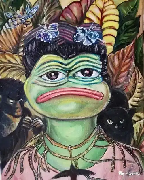 悲伤的青蛙pepe化身名画主角
