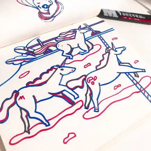自古红蓝出cp手绘插画系列