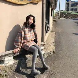 女神范长裙显瘦御姐网红赫本风俏皮毛衣搭配裙子两件套装女