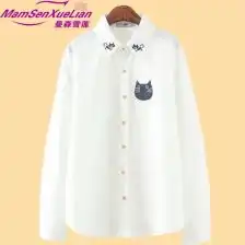白色猫咪衬衫