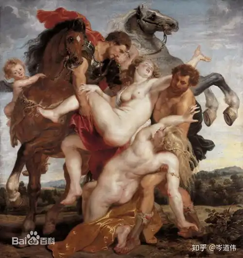 经典油画家岑道伟解读世界名画强劫留西帕斯的女儿