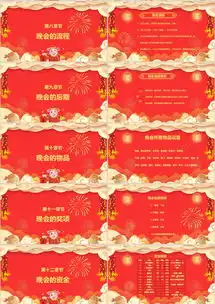 2019祥云喜迎猪年元旦晚会详细策划方案ppt模板下载31页卡通熊猫办公