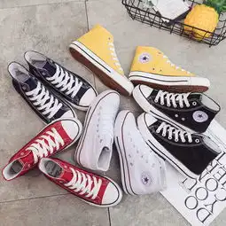 鞋子女学生韩版高帮帆布鞋女原宿百搭学院风最新款春季ins风板鞋