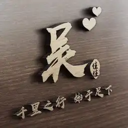 17款霸气3d姓氏头像,木色底纹微信签名头像,商务高端立体效果