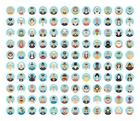 时尚扁平化人物头像图标矢量素材