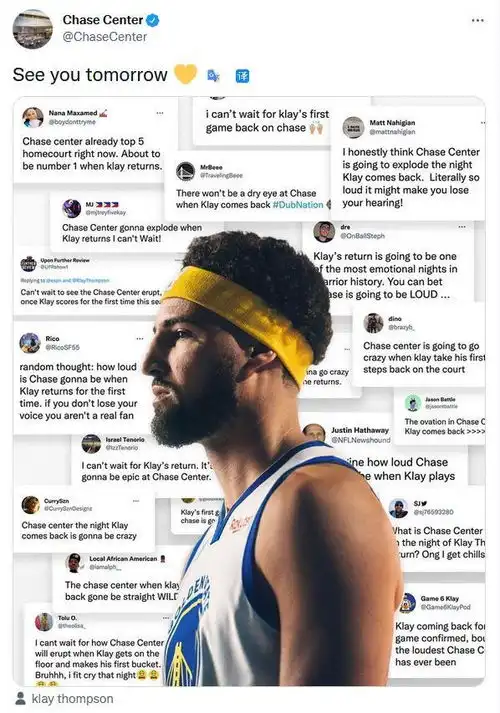 热搜第一克莱回归,库里将18万的头像换成克莱照片,nba官方祝贺