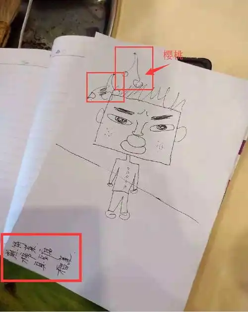 易烊千玺笔记本在食堂被捡到,画胖虎还配4个小吃名字,字超好看