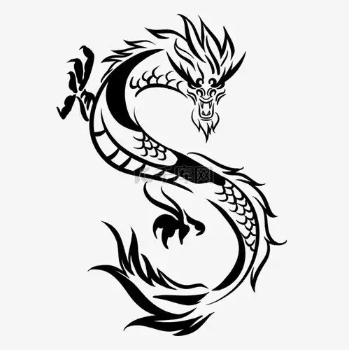 黑色飞龙纹身素材图片免费下载千库网