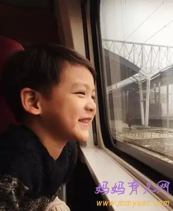 田亮儿子近照曝光第一次坐高铁兴趣极了