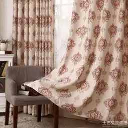 亚麻成品窗帘图片