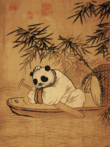 跟着熊猫回唐朝当熊猫滚滚撞上世界经典名画,萌动古今中外,红爆网络