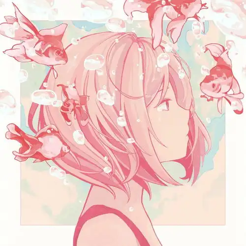 充满简约感的二次元美少女插画,透视和构图非常出色,风格独特