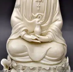 德化瓷抱瓶观音像面向和蔼端庄瓷质白如玉,滑如脂