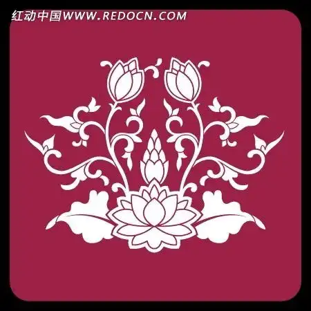 荷花剪纸花纹eps素材免费下载编号759765红动网
