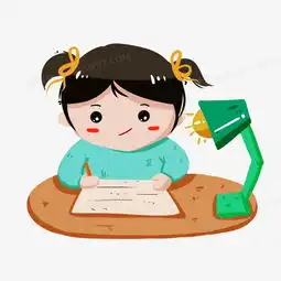 开学季台灯下写作业的女孩png图片素材下载写作png熊猫办公