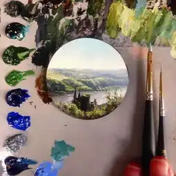 画师dinabrodsky超精细唯美的写实风格油画作品