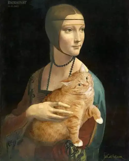 转载艺术家让胖猫混入世界名画从颜色到表情无缝连接