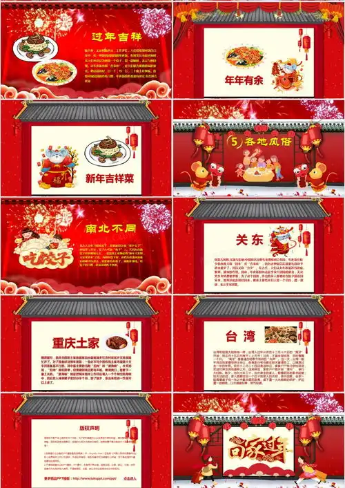 传统节日过年片头除夕年夜饭介绍主题班会ppt模板下载熊猫办公