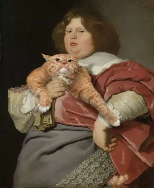 周一哈哈哈是谁把这只橘猫放进了世界名画里