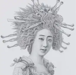 鸟人与鱼超精细的点绘插图