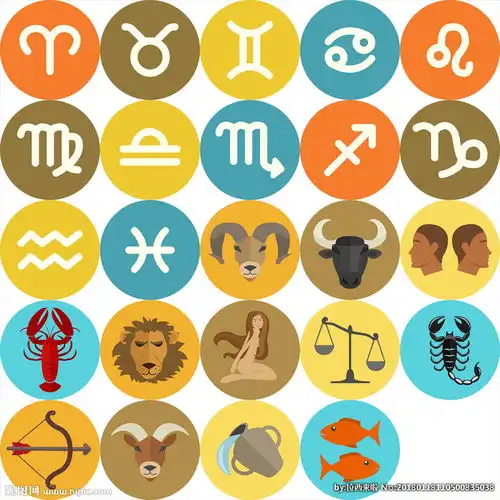 12星座彩色矢量图标图片
