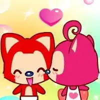 谁能帮我制作一个可爱的阿狸头像是要和桃子在一起的