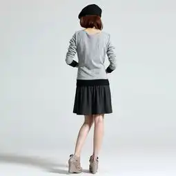 凡妮女装2011春秋日韩灰色长袖连衣裙