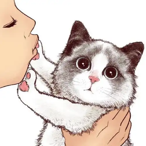 被猫主子拒绝时的你漫画插画