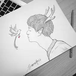 手绘插画装饰画