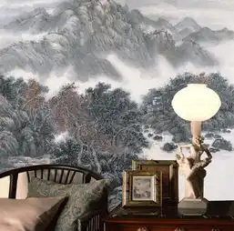 高山流水瀑布山水船房屋电视客厅沙发背景墙图片设计素材高清模板下载52.19mb电视背景墙大全