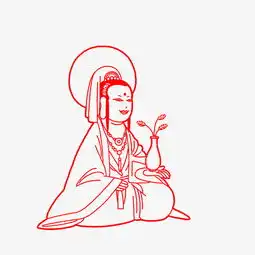 红色剪纸观音菩萨图片素材其他格式下载动漫人物大全